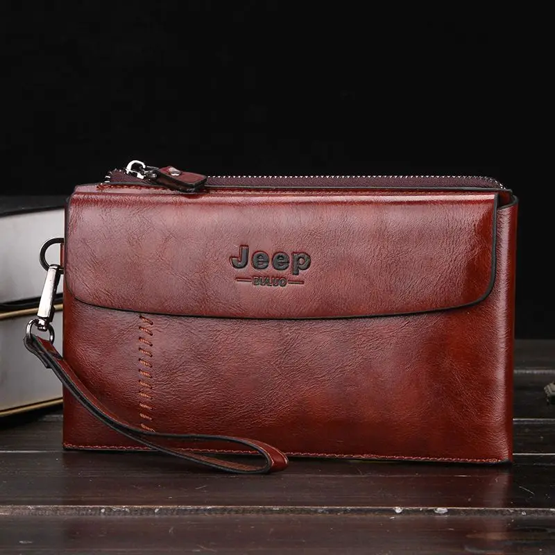 Famous Brand Men Clutch Bags Business Jeep Men Handbag Fashion Men Wallet High Quality Leather