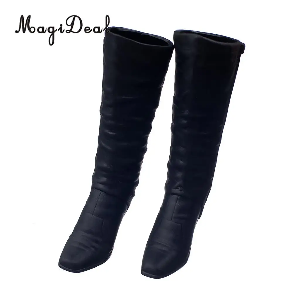 MagiDeal Fashion 1Pair Black 1/6 Scale Rubber High Heeled Long Boots Shoes For 12 Inch Action Figure Body Party Stage Show Acce