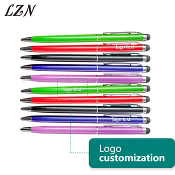 

LZN Newest style 2 in 1 Tablets Capacitive Stylus Ballpoint Pen for phone ipad Free Engrave Company Name/Logo/Telephone number