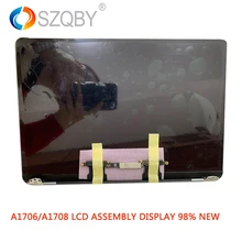 Original 98% New Laptop A1706 LCD Screen Assembly 2017 Gray Sliver Screen Display for Macbook Pro Retina 13” with Film Skin