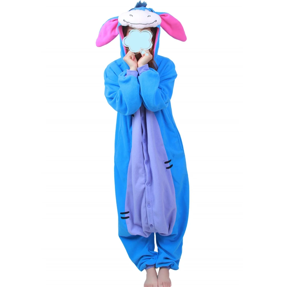 Adult Animal Donkey Cosplay Pajamas Onesie Sleepwear Halloween Costume