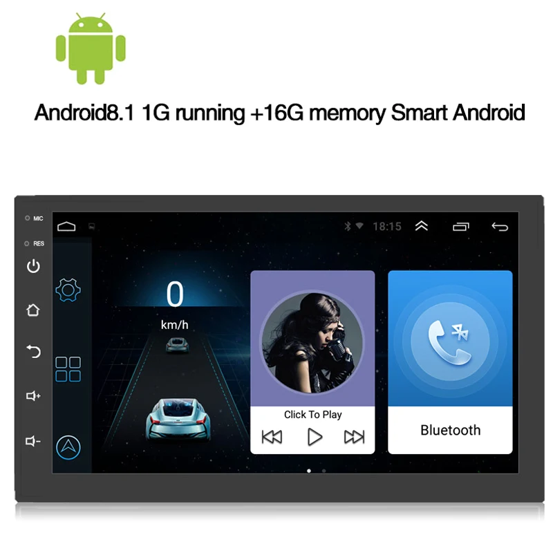 Android 8.1 GPS Navigation Car Stereo Radio Double Din 7 Inch Multimedia Bluetooth WiFi Navigator NJ88