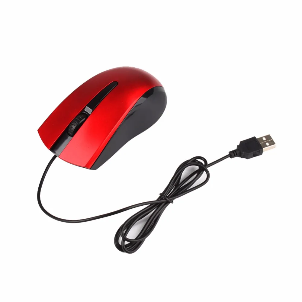 USB 3D Optical Scroll Wheel Mice Mouse For PC LaptopWired Mouse Red LED