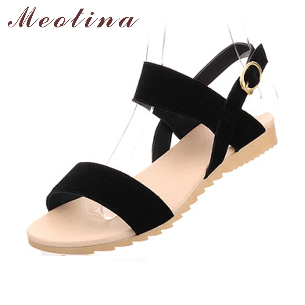 

Meotina Shoes Ladies Sandals Beach Wedge Sandals Mixed Color Women Fashion Comfort Black Shoes Red Low Heels Large size 40 43