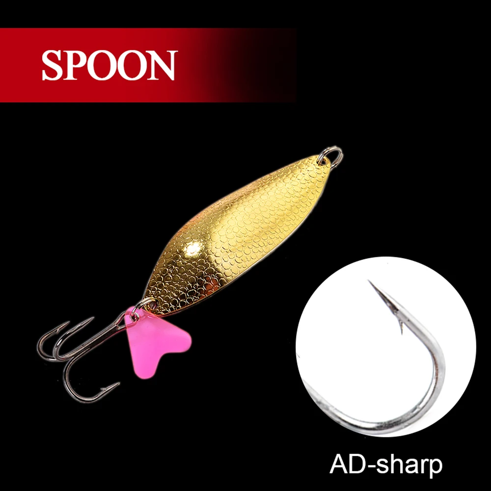 FTK 1PC Spoon Fishing Lure 8 Colors 30g/32g/40g With Treble Hook 35647-BN Bass CrankBait Spoon Crank Bait Pesca Tackle FTK 1PC Spoon Fishing Lure 8 Colors 30g/32g/40g With Treble Hook 35647-BN Bass CrankBait Spoon Crank Bait Pesca Tackle