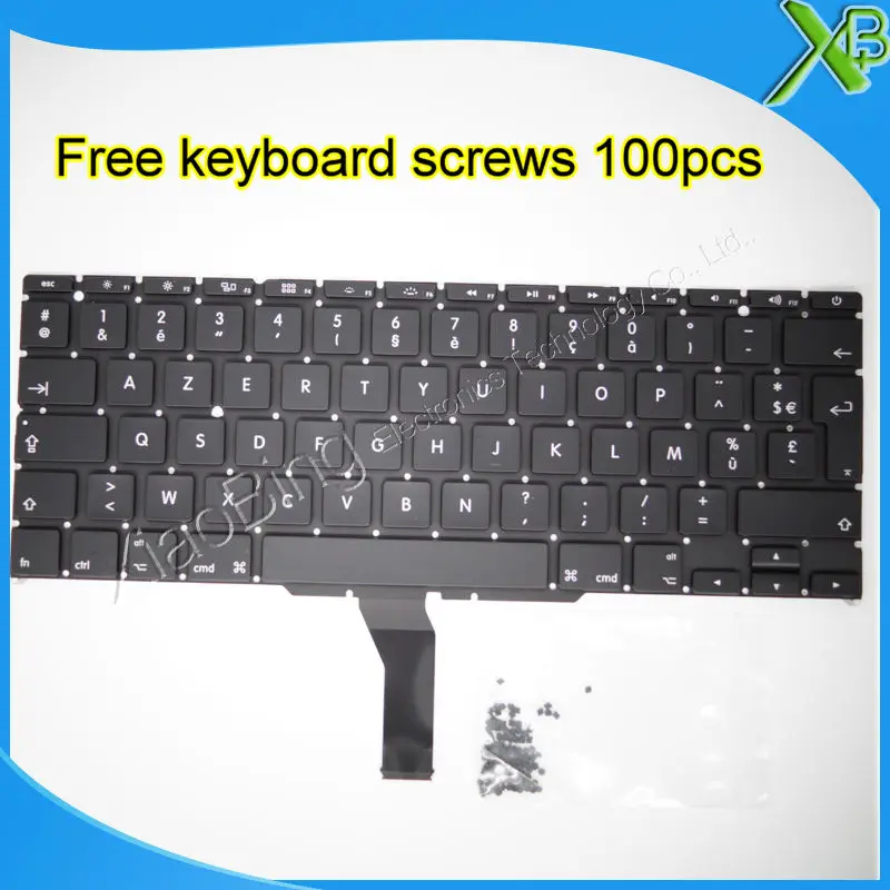 Фирменная Новинка AZERTY клавиатура с французской раскладкой + 100 шт Клавиатура винты для MacBook Air 11,6 "A1370 A1465 2010-2015 лет