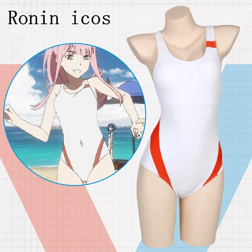 Женский купальный костюм DARLING in the FRANXX 02 ICHIGO белый школьный костюм| |