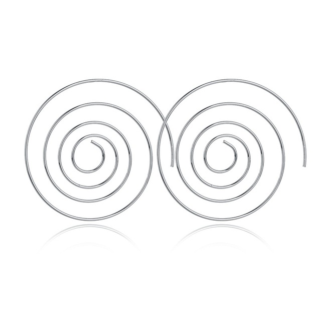Ethnic Personality Round Spiral Drop Earrings Exaggerated Love Heart Whirlpool Gear Earrings for Women Beach Jewelry