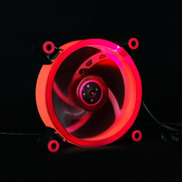 Best Price Newest Monochrome Red LED 12cm Fans Cooling Computer Components Chassis Fan Transparent Desktop Computer Host Cooling Fan Silent