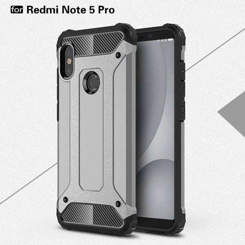 

For Xiaomi Redmi Note 5 Pro Case ! Soft Silicon + PC Hard Armor Anti-knock Back Cover Fitted Cases For Xiaomi Redmi Note 5 Pro