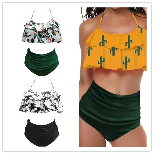 

Sexy double-layer ruffled high-waist swimsuit New bikini swimsuit bikini