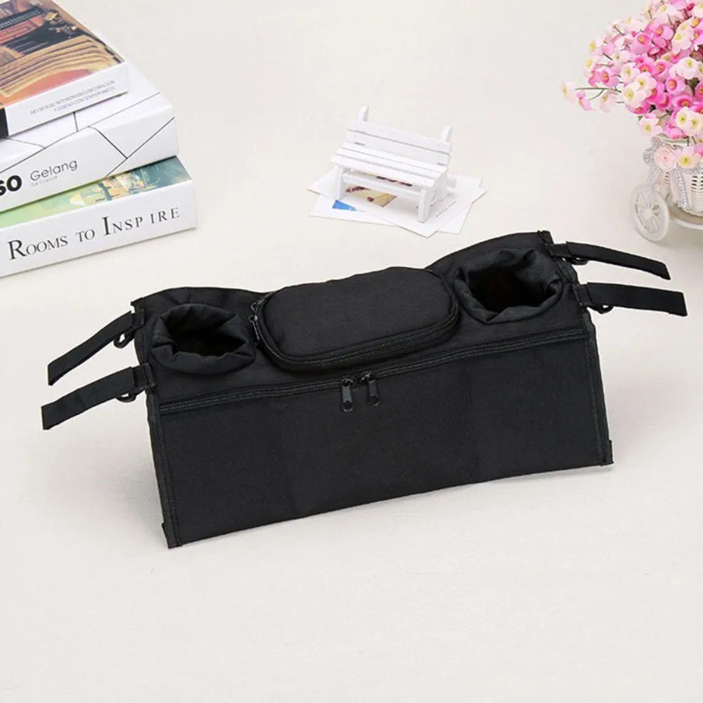 Stroller Organizer Bag for Stroller Cup Holder Baby Stroller Accessorie for Cart Hanging Bags Bottle Holder for yoyo yoya - Цвет: black