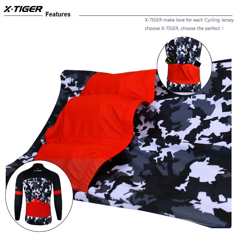 Зимняя Теплая Флисовая одежда для велоспорта X-Tiger Pro, одежда для горного велосипеда, форма для велоспорта, Майки для велоспорта, Ropa Ciclismo Invierno