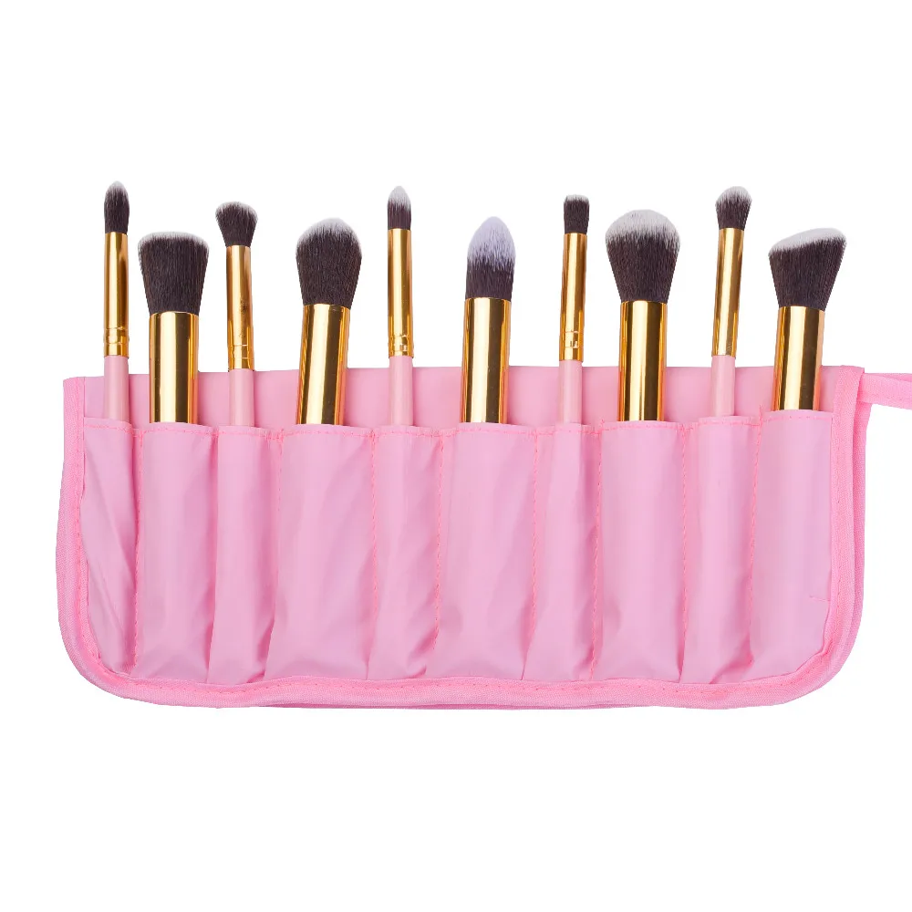 VANDER 10pcs Makeup Brushes Foundation Blending Blush Make up Brush + Cosmetics Brush Bag Beauty tool Kit Set Pinceau Maquillage (1)
