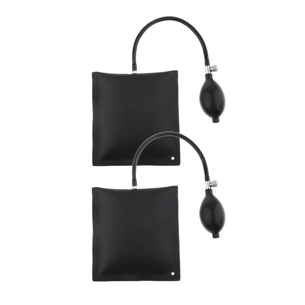2Pcs 15x15cm Black TPU Air Pump Wedge Inflatable Leveling Alignment Shim Bag Tool for Window Door Car Repair Supplies