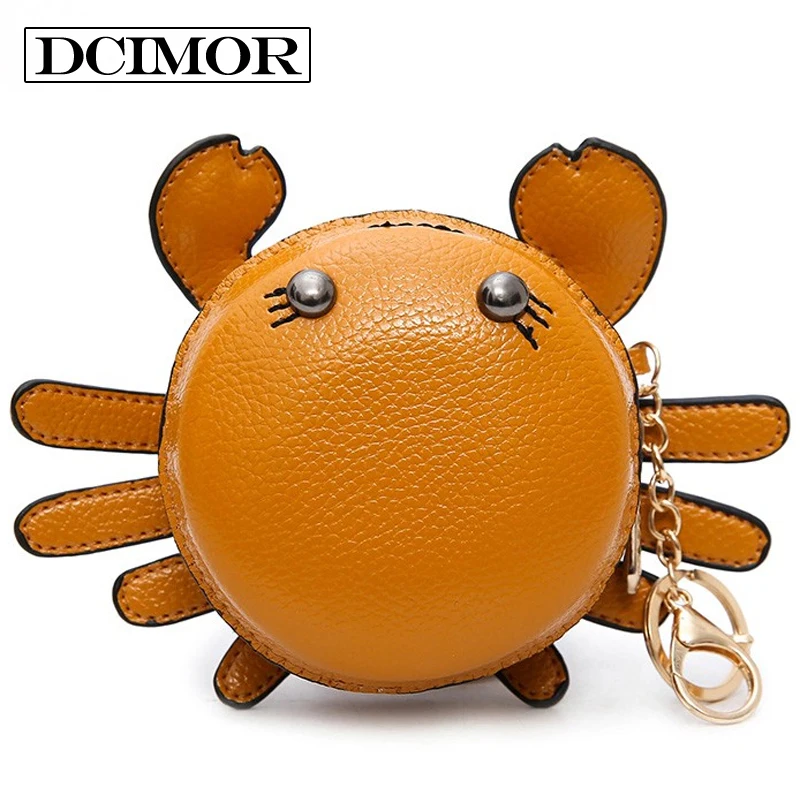 DCIMOR Creative crab zero wallet Lady's coin bag Key case Casual Mini Bag Children keep the purse Lovely cartoon Pendant Kawaii coin purses the movie aladdin and the magic lamp pattern lamp zero wallet coin bag children birthday gift lqb1058