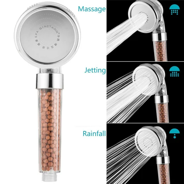50 Water Saving Plastic ABS Showerheads Round Bathroom Filter Shower
