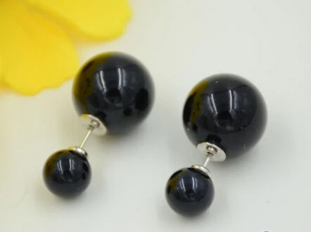 

hot sell new - free shipping 00364 BLACK ROUND SOUTH SEA SHELL PEARL STUD EARRING