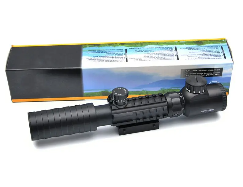 

3-9x32 EG Outdoor Hunting Scope Red /Green Dot Illuminated Sight Tactical Sniper Rifle Scopes w/22mm For Air Gun Weapon