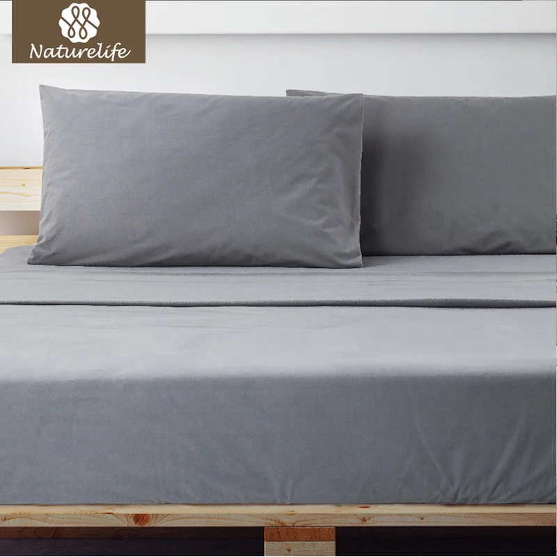 

Naturelife Navy color Resistance Fading Quilt Luxury Grey Bed Cover Quilted Bedding Set Smooth Silky Deep Pocket Fitted Sheet