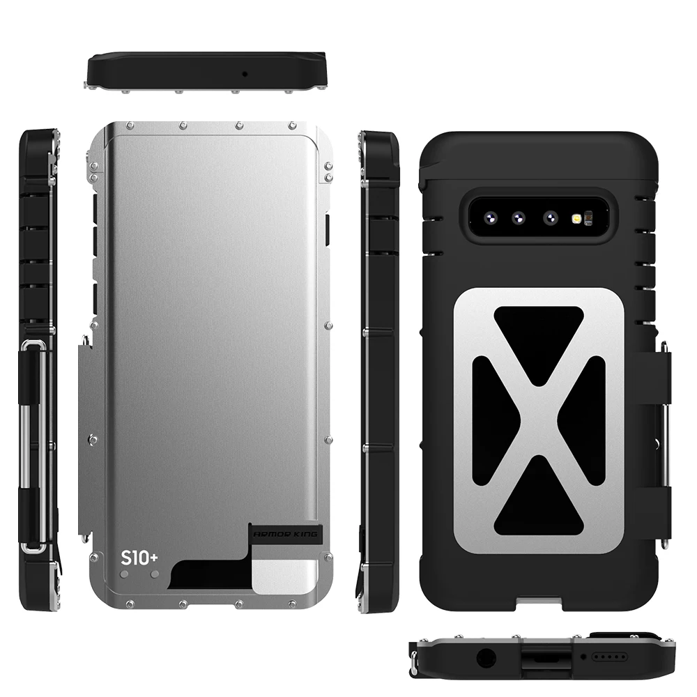 Оригинальный чехол для телефона Samsung Galaxy S10 роскошный стальной металлический
