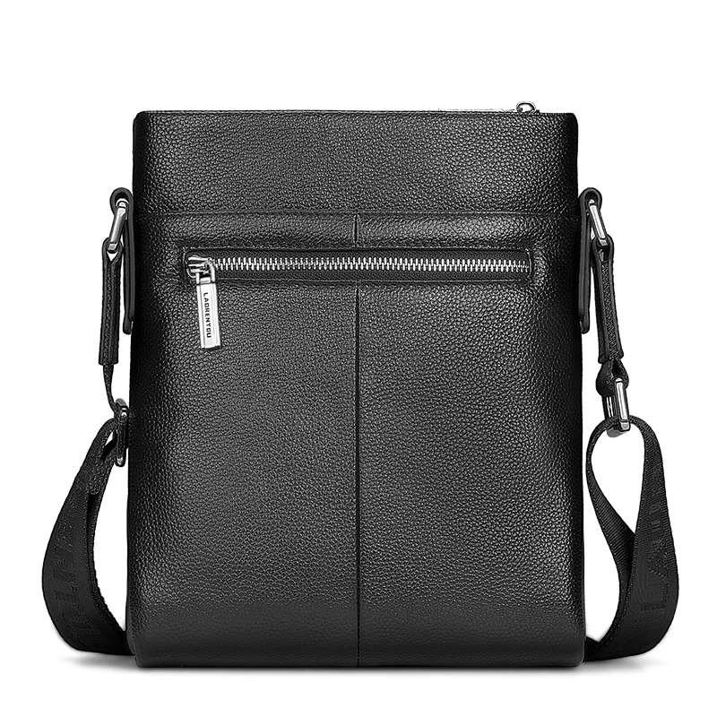 LAORENTOU الرجال جلد طبيعي الأعمال حقيبة ساعي الجانب حقيبة كتف رجل حقيقي جلد البقر خمر عارضة Crossbody حقيبة