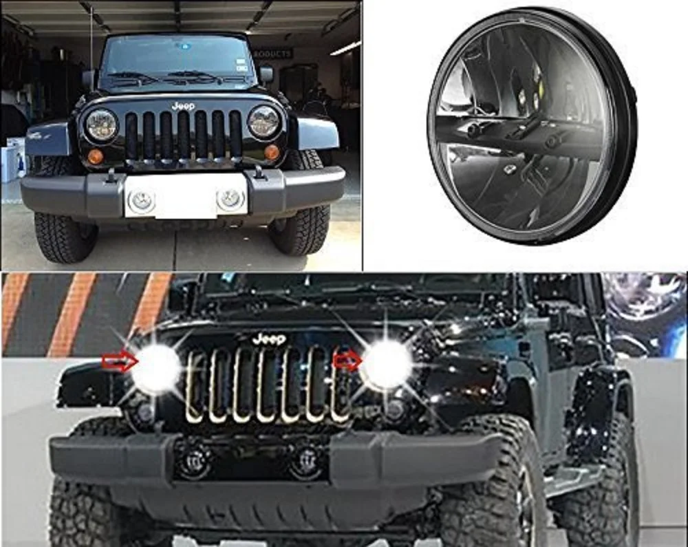 7 Inch LED Headlight For Land Rover Defender 90110 7 Projector Daymaker Headlamp Replacement For Jeep wrangler JK LJ TJ CJ (14)