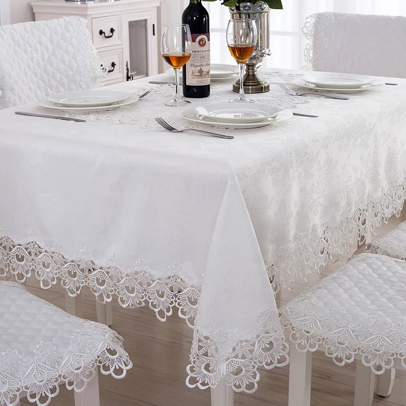 

European Flower Pattern Embroidery Lace Tablecloth Coffee Tablecloth Restaurant Party Outdoor Home Decoration Table Cloth