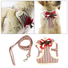 Ropa perro Correa cuerda pequeño arnés mascota ajustable rayas rojas transpirables perro gato mascota cuerda Correa chaleco para entrenamiento al aire libre viajes(China)