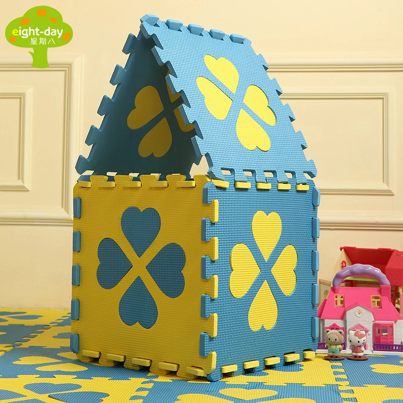 Children Eva Foam Mat Four Leaf Clover Puzzle Mats Family Mattress