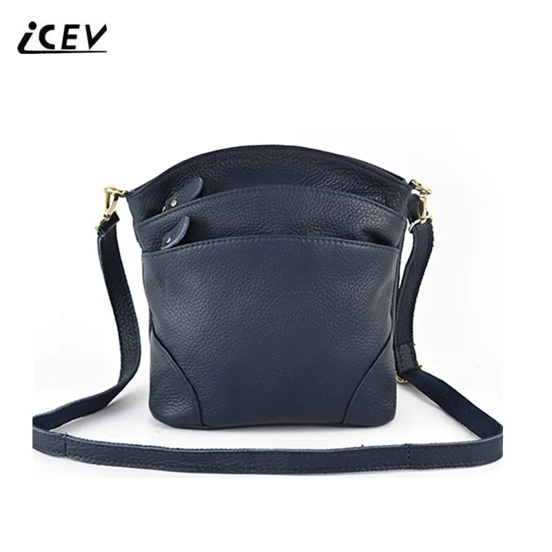 

ICEV New Simple Fashion Designer High Quality Cow 100% Genuine Leather Bag Women Leather Handbags Ladies Office Shoulder Bag Sac
