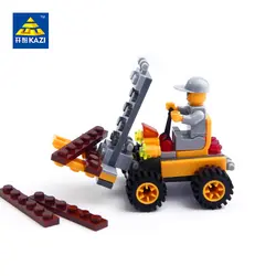 Кази 6109/6209 52 шт. + Navvy вилочный погрузчик инженерных автомобилей строительные блоки 3D DIY Обучающие пазлы для детей игрушки для детей подарок