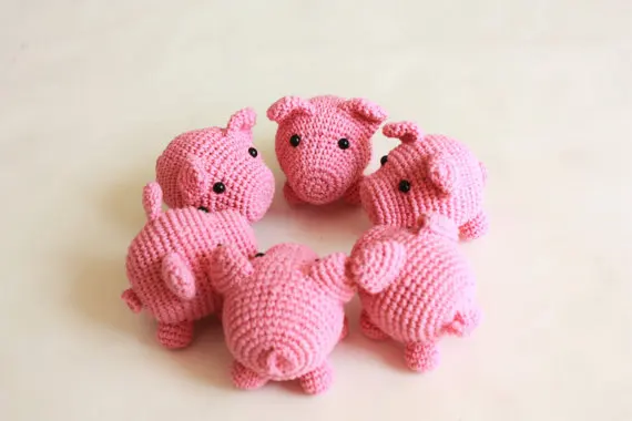 Маленькая свинья вязаная игрушка погремушка Amigurumi|rattle toys|toy rattlecrochet rattle |