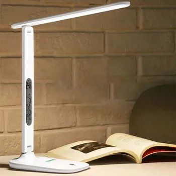 

LED Desk Lamp Foldable Dimmable Touch Table Lamp with Calendar Temperature Alarm Clock table Light night lights