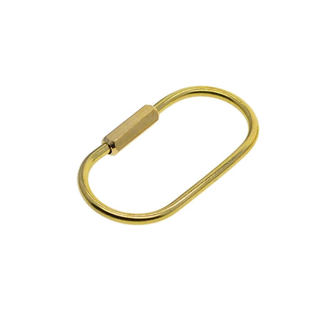 2Pc Durable Brass Screw Lock Key Chain Ring Hanging Ring Oval Shape Simple Style Keychain for Men Women Jewelry Making Accessory