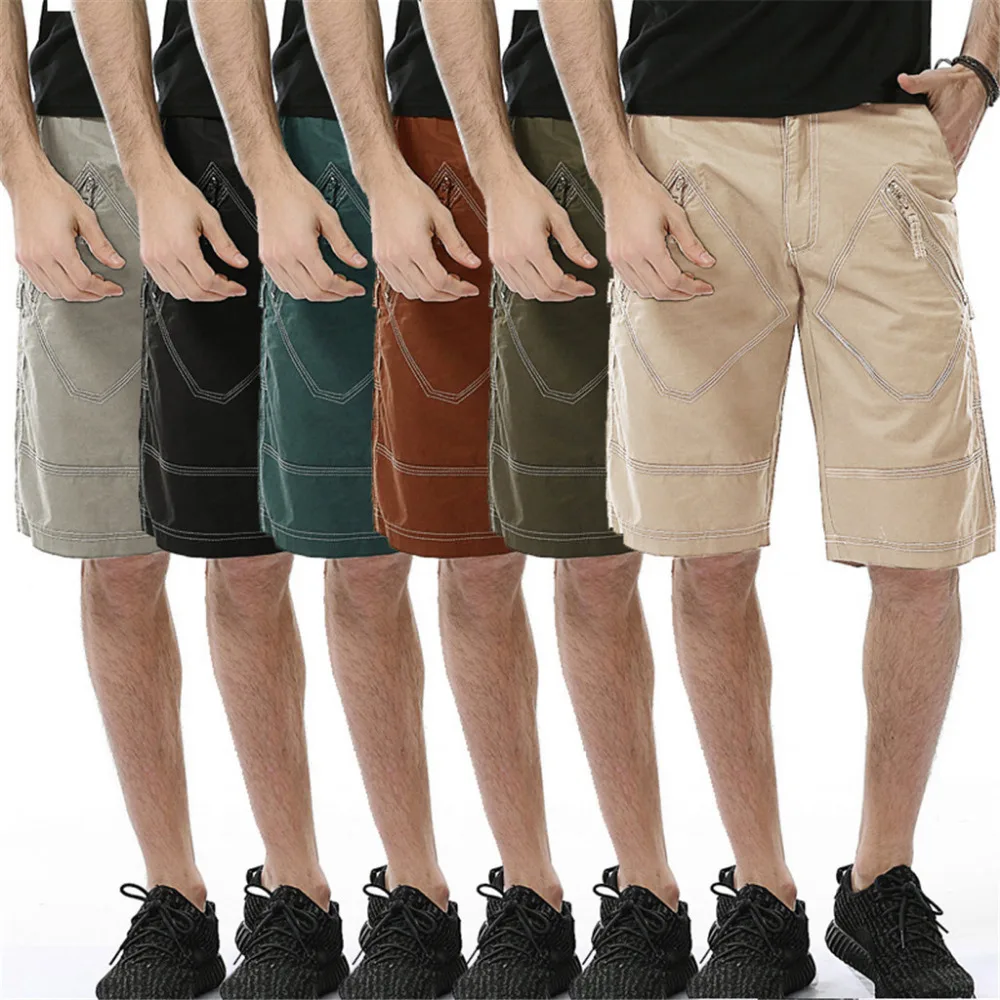 Повседневное летние х/Б мужские шорты по колено шорты для женщин Винтаж для мужчин рабочие брюки Drawstring спортивные шорты 6 цветов