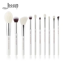 Jessup Pearl White/Silver Professional แปรงแต่งหน้าแปรงแต่งหน้า Make up Brush beauty Tools kit แป้งรองพื้น Foundation Powder Definer Shader Liner(China)