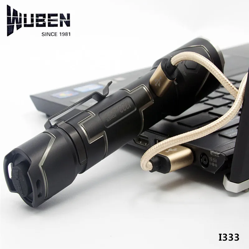 Wuben I333 18650 микро usb зарядка фонарик для самозащиты 1100lm мощный перезаряжаемый