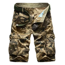 Высококачественные свободные хлопковые мужские шорты мужские Miltary стиль мульти карманы мужские камуфляжные шорты