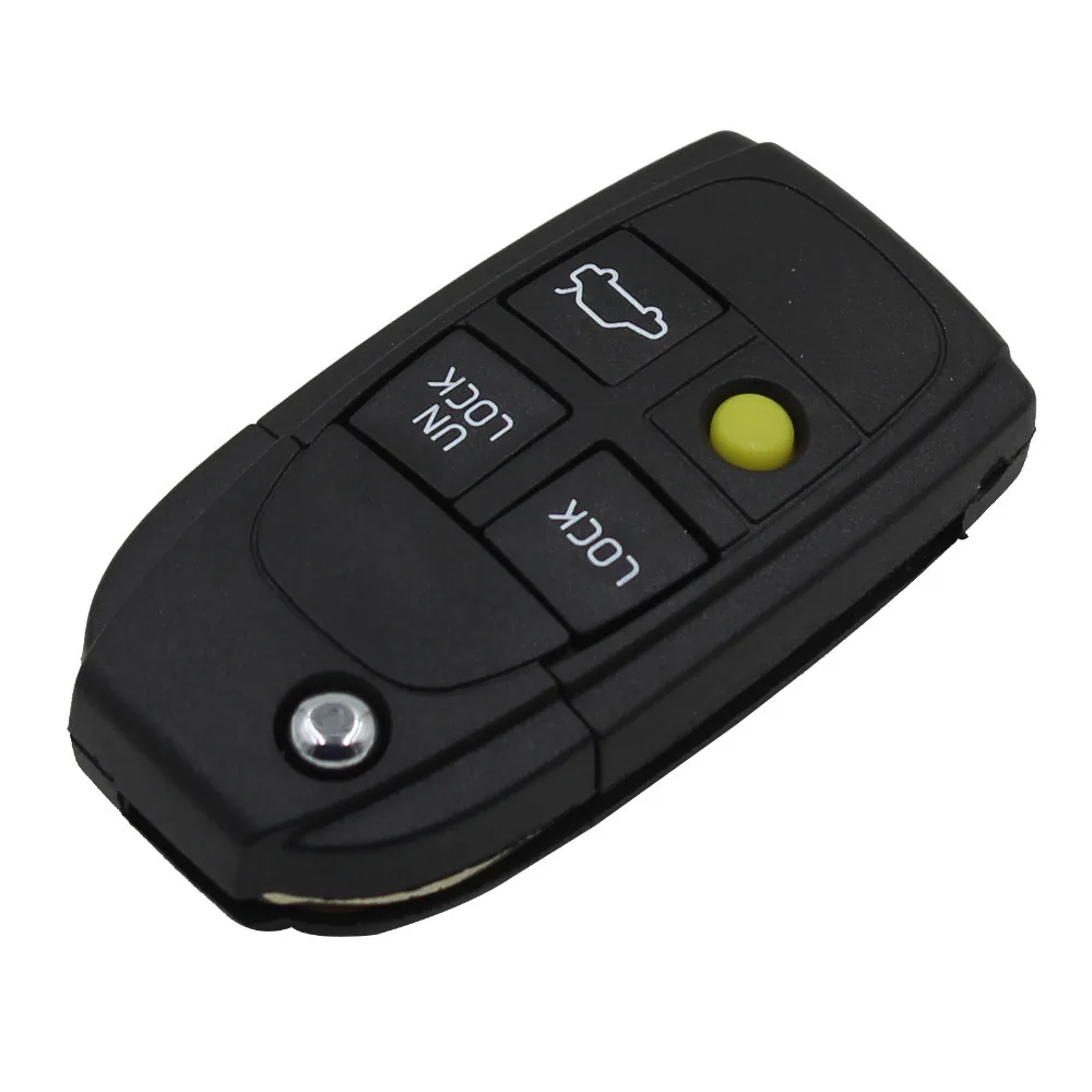 KEYYOU модифицированный 4 кнопки дистанционного ключа флип Брелок чехол для VOLVO S40 V40 S70 C70 V70 S80