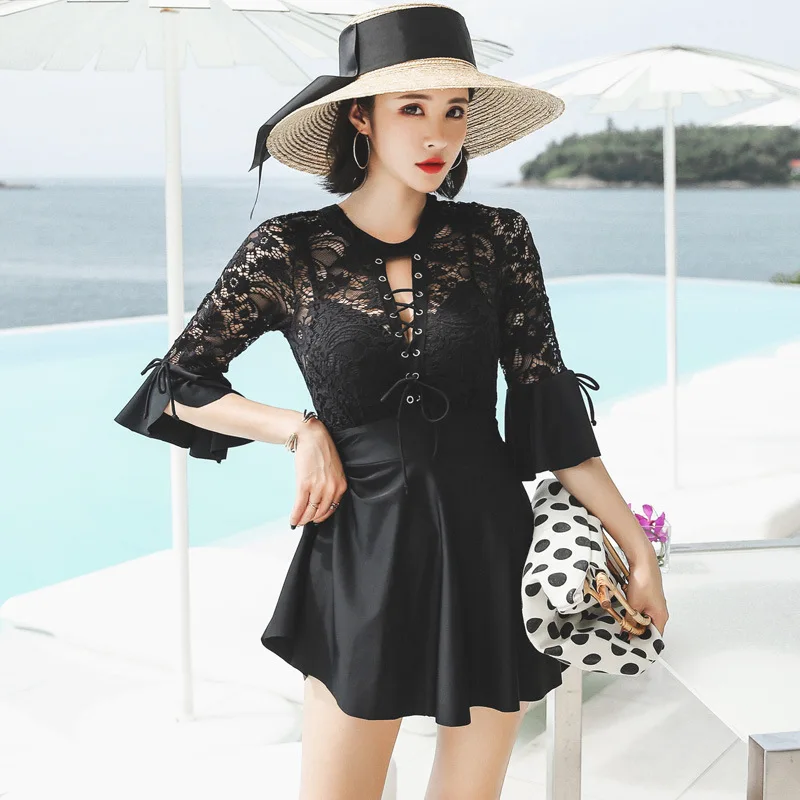 

Summer 2019 New Women Bikini Swimwear Surfing Swimsuits For Bikinis Swimsuit Suits Female Skirt Black Dress Print Lycra Sierra
