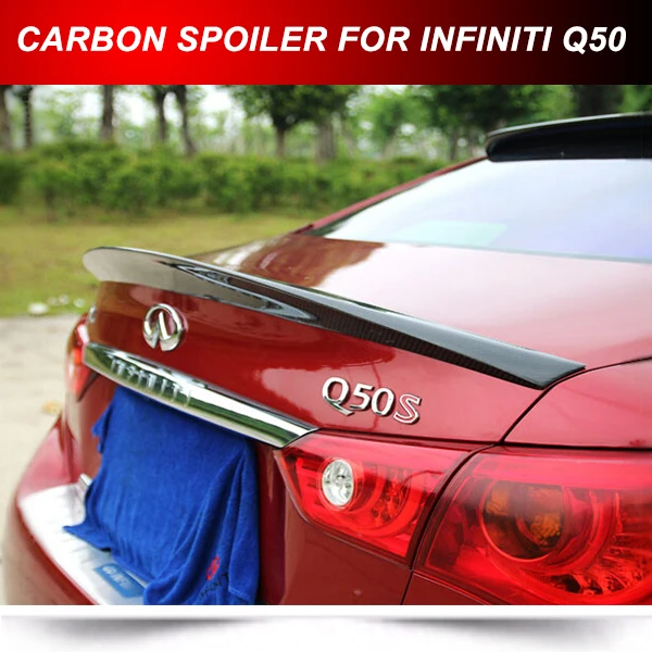 FITS FOR INFINITI Q50 CARBON FIBER TRUNK BOOT SPOILER WING 2014 2015