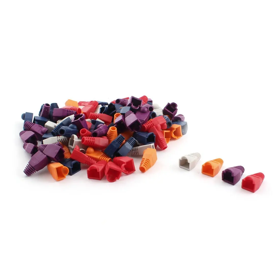 

8P8C RJ45 Cat5 Network Cable Connector Boot Cap 100Pcs Assorted Color