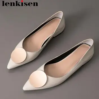 

Lenkisen hand-sewn natural leather slip on bowtie low heels women pumps retro square toe low heels loafers grandma shoes L16