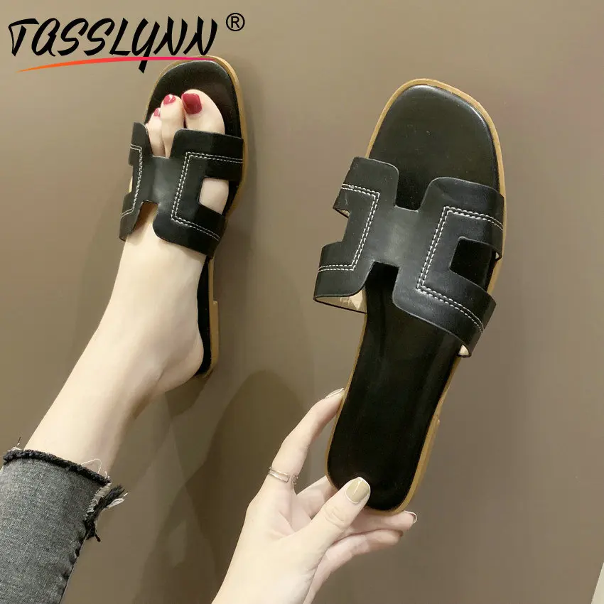 Женские шлепанцы с закрытым носком taslynn однотонные летние из искусственной кожи