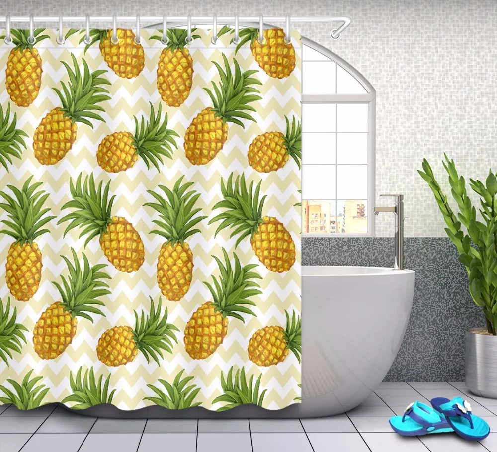 Maison Salle de bain, textiles Croquis Wave & ananas Rideau de Maison Salle de bain, textiles Croquis Wave & ananas Rideau de