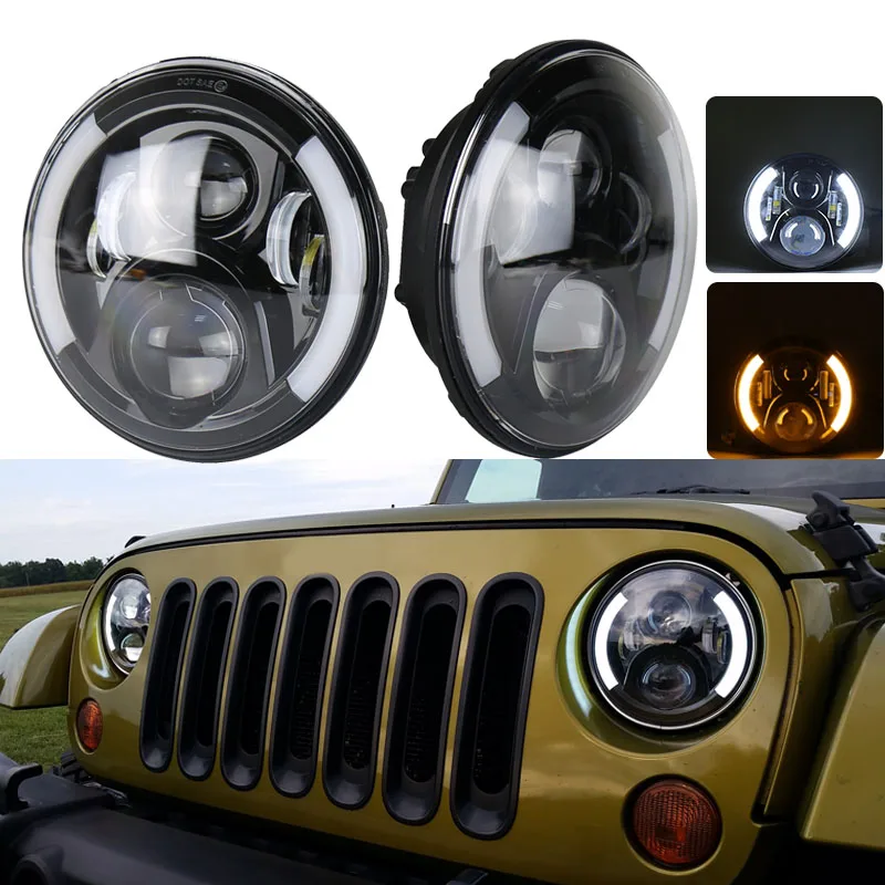 Buy 2Pcs 50W Headlamp 7 Inch Jeeps Wrangler Led