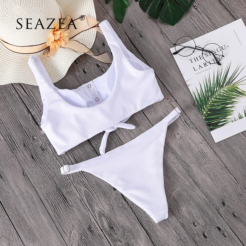 Seazea 2018 Sexy Bikinis Sets Fasten Breast Swimsuit New Style Swimwear Bikini Women's Bathing Suits Female Beach Wear Biquini