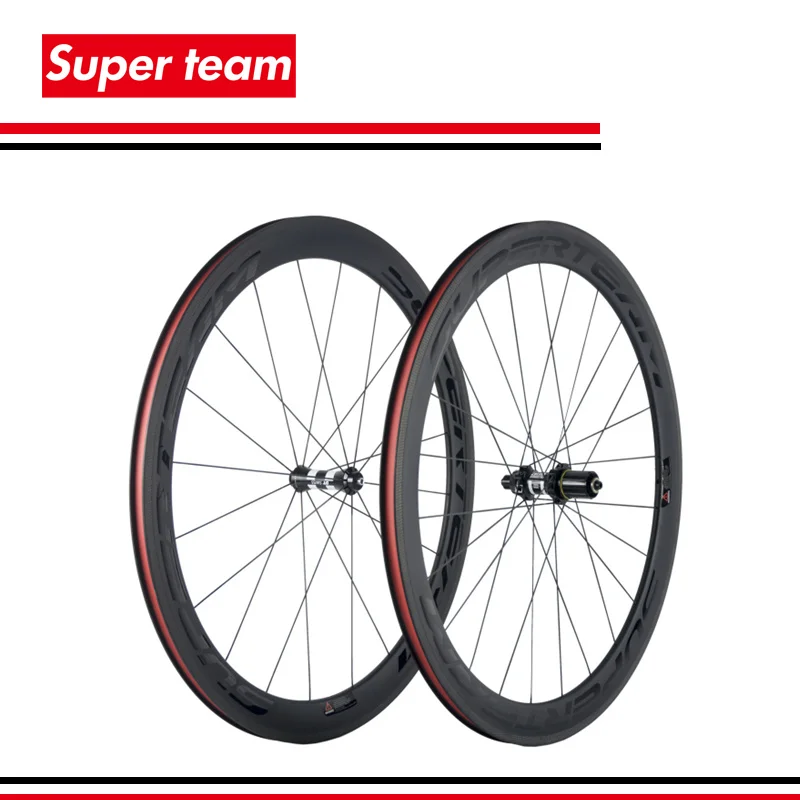 

Superteam 700c carbon wheelset 50mm carbon clincher road bike wheels UD Matte Internal Nipples