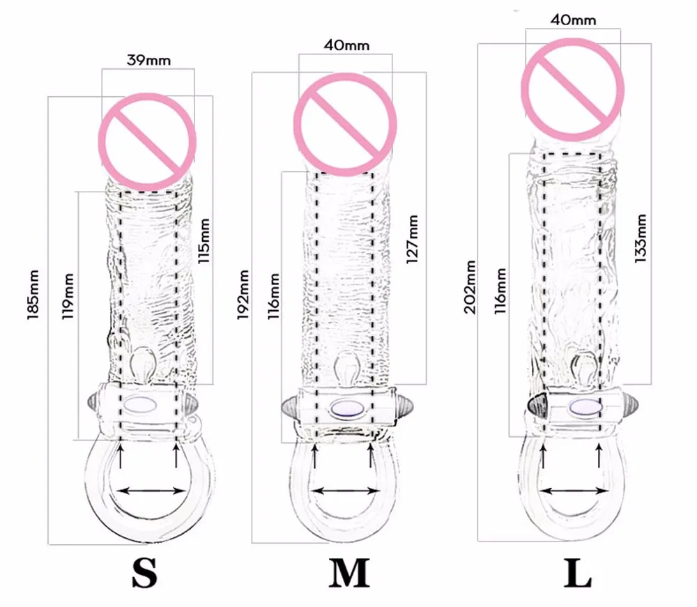 Please me Vibrating Penis sleeve Penis enlargement Penis extender Reusable Condoms bomba peniana pro extender Sex toys for men 3